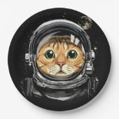 Assiettes En Carton Espace extra-atmosphérique Chat Kitty Astronaut Vi (Devant)
