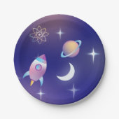 Assiettes En Carton Espace extra-atmosphérique Pastel (Devant)