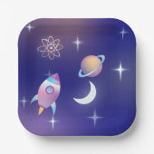 Assiettes En Carton Espace extra-atmosphérique Pastel (Recto)