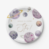 Assiettes En Carton Espace extra-atmosphérique Super Star personnalisa (Devant)
