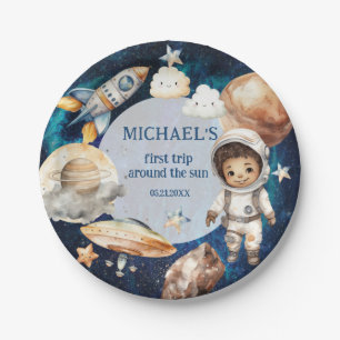 Assiettes En Carton Espace Premier Voyage Autour Du Soleil Anniversair