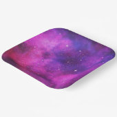 Assiettes En Carton Espace rose & violet & Étoiles Faux Galaxy (Angulaire)