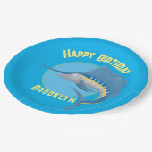 Assiettes En Carton Espadon voilier personnalisées dessin d'anniversai (Angle)