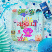 Assiettes En Carton Espagne Jellyfish Coloré Sous l'eau moderne (Fête)