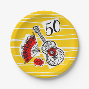 Assiettes En Carton Espagnol Souvenirs 50 Age plaque papier