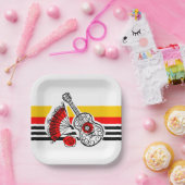 Assiettes En Carton Espagnol Souvenirs Classique carré en bande (Fête)