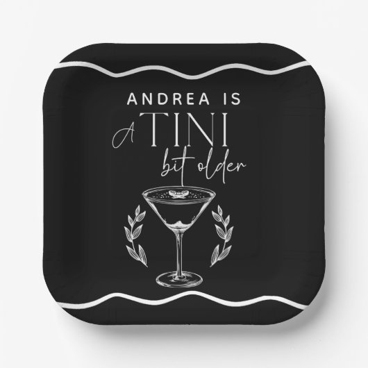 Assiettes En Carton Espresso Light | Martini | Cocktail anniversaire (Recto)
