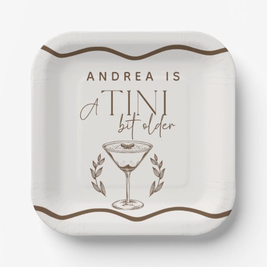 Assiettes En Carton Espresso Light | Martini | Cocktail anniversaire (Recto)