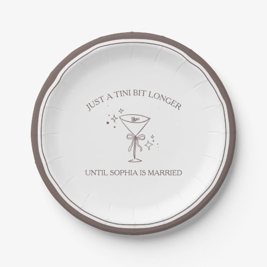 Assiettes En Carton Espresso Martini Bachelorette "Tini Bit Longer" (Devant)