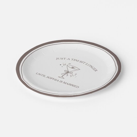 Assiettes En Carton Espresso Martini Bachelorette "Tini Bit Longer" (Angle)