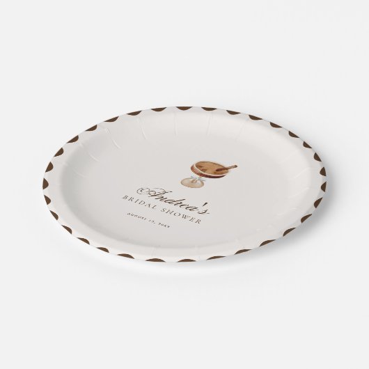 Assiettes En Carton Espresso Martini Café Thème Fête des mariées (Angle)