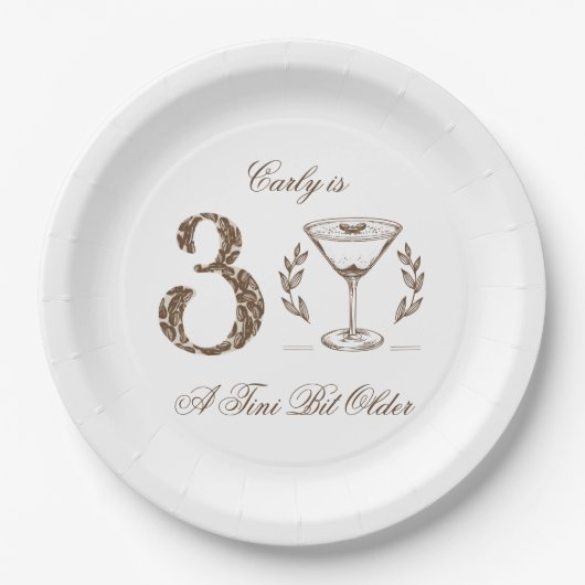 Assiettes En Carton Espresso Tini Bit Ancien 30e anniversaire (Devant)