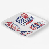 Assiettes En Carton Esprit d'indépendance 4 juillet (Angulaire)