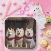 Assiettes En Carton Esquimau américain près de la cheminée Noël (Fête)