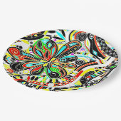 Assiettes En Carton Esquisse Imaginaire Art - Fleurs Abstraites 3 (Angle)