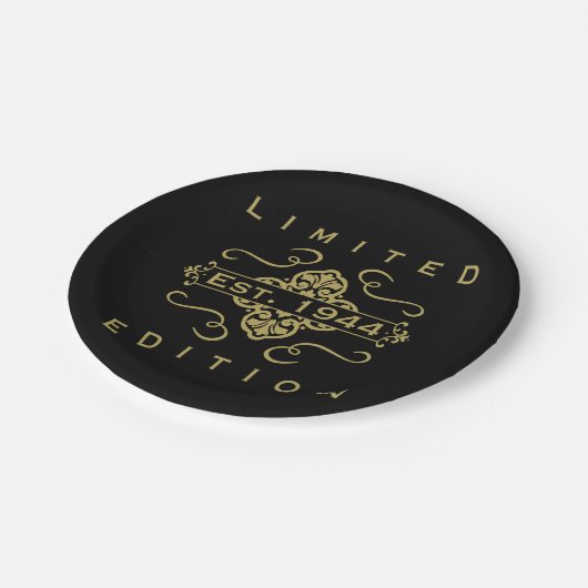 Assiettes En Carton Est. 1944 80e anniversaire (Angle)