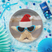 Assiettes En Carton Éstarfish de Noël avec lunettes de soleil (Fête)
