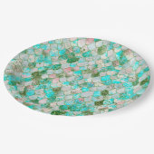 Assiettes En Carton Etanchéité Wonky Aquarelle Mint Vert Parties scint (Angle)