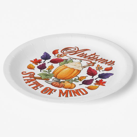Assiettes En Carton État D'Esprit D'Automne (Angle)