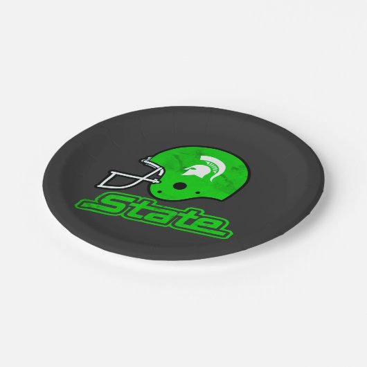 Assiettes En Carton État du Michigan Vert Blanc (Angle)