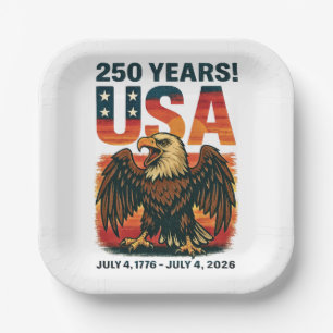 Assiettes En Carton États-Unis 250 ans – Aigle américain patriotique 4