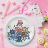 Assiettes En Carton États-Unis 250 ans Floral Patriotic (Fête)