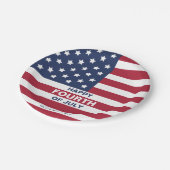 Assiettes En Carton États-Unis Drapeau heureux 4 juillet texte personn (Angle)