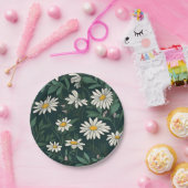 Assiettes En Carton Été blanc pâté de marguerite (Fête)