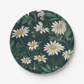 Assiettes En Carton Été blanc pâté de marguerite (Devant)