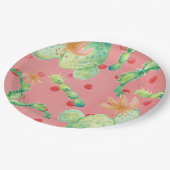 Assiettes En Carton Été Cactus Plaque en papier rose (Angle)