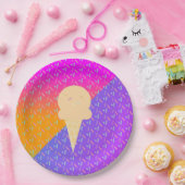 Assiettes En Carton Été Crème glacée Neon arrose Motif de fête (Fête)