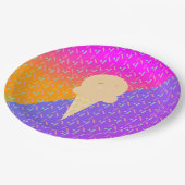 Assiettes En Carton Été Crème glacée Neon arrose Motif de fête (Angle)