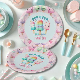 Assiettes En Carton Été Ice Pop Popsicle Crème de glace Anniversaire E