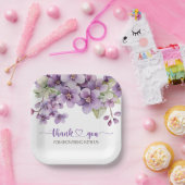 Assiettes En Carton Été Purple Delicate Violet Fleurs Merci (Fête)