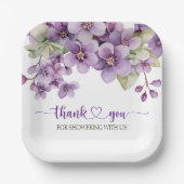 Assiettes En Carton Été Purple Delicate Violet Fleurs Merci (Recto)