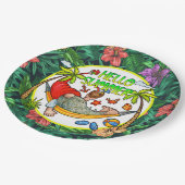 Assiettes En Carton Été tropical (Angle)