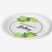 Assiettes En Carton Été Vert Citrus Citrus Anniversaire (Angle)