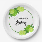 Assiettes En Carton Été Vert Citrus Citrus Anniversaire (Devant)
