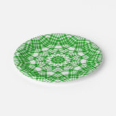 Assiettes En Carton Été vert n blanc Plaid Kaleidoscope (Angle)