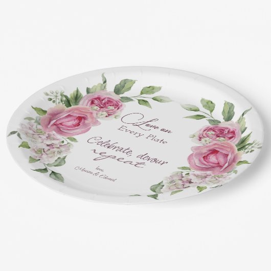 Assiettes En Carton Eternal Looms Mariage Plaque papier (Angle)