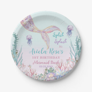 Assiettes En Carton Ethereal Mermaid Bash Sous La Piscine De Mer Anniv