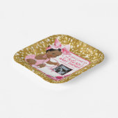 Assiettes En Carton Ethnic Baby Girl Rose & Gold Baby shower photo (Angulaire)
