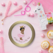 Assiettes En Carton Ethnic Ballerina Princess Baby shower en or rose (Fête)