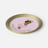 Assiettes En Carton Ethnic Ballerina Princess Baby shower en or rose (Angle)