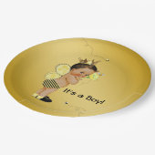 Assiettes En Carton Ethnic Boy Bee Baby shower (Angle)