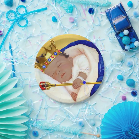 Assiettes En Carton Ethnic Royal Prince Boy Baby shower (Fête)