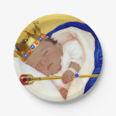 Assiettes En Carton Ethnic Royal Prince Boy Baby shower (Devant)