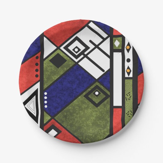 Assiettes En Carton Ethno africain sans couture traditionnelle motif (Devant)