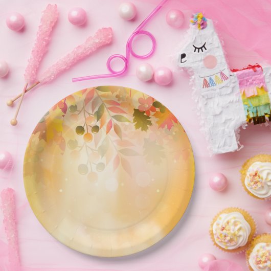 Assiettes En Carton Étincelle d'automne des Feuilles de Thanksgiving (Fête)