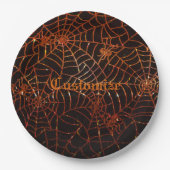 Assiettes En Carton Étincelle des araignées orange (Devant)